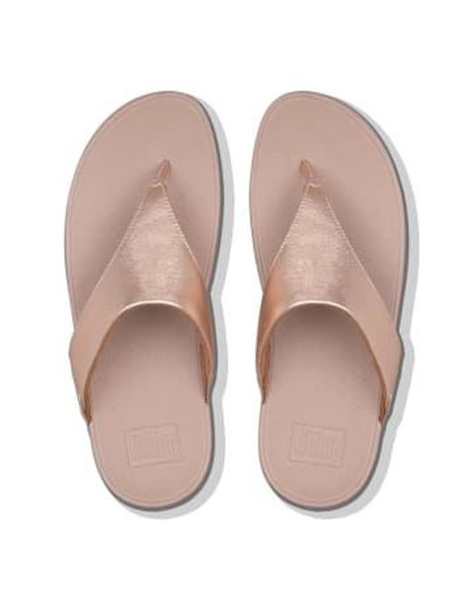 Fitflop Pink Lulu Leather Toe Post Sandal Rose Gold