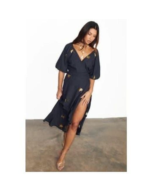 Never Fully Dressed Gray Palm Camilla Wrap Dress 10