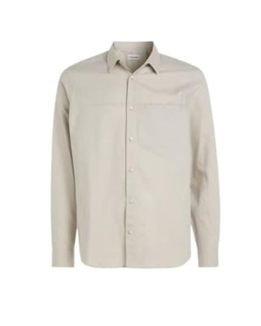 Calvin Klein White Pb5 Flannel Solid Shirt M Fog for men