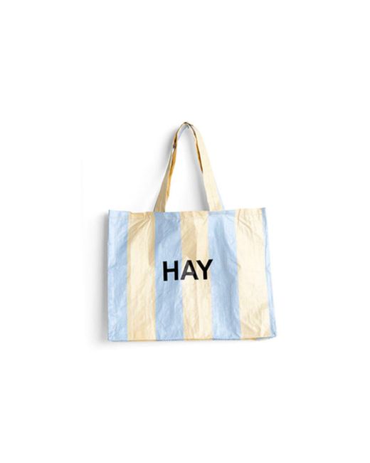 Atelier Kumo Blue Hay • Candy Stripe Tote Bag Gelb und Blau M