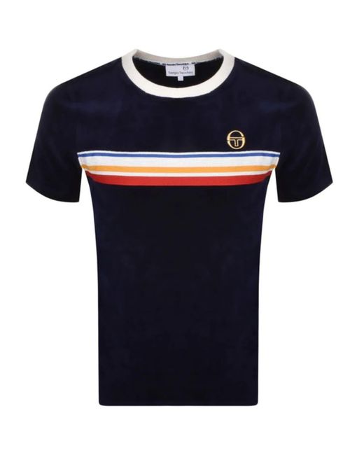 Sergio Tacchini Blue Ivanes Velour T Shirt Navy for men