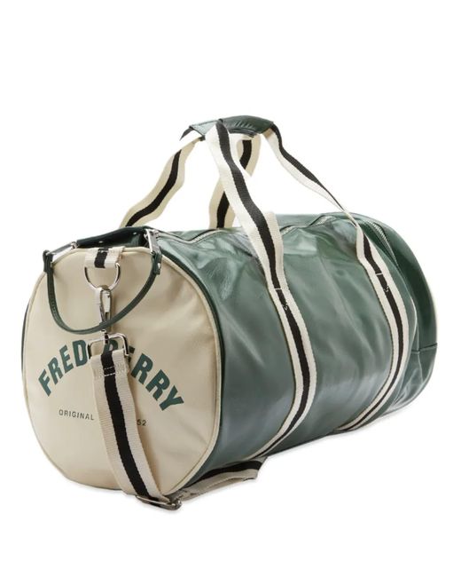 Fred Perry Classic Barrel Bag Tartan Green Ecru für Herren