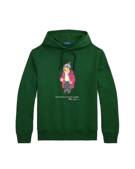 Polo Ralph Lauren Nevis Holiday Bear Fleece Popover Hoodie Vintage Pine in Green for Men Lyst UK
