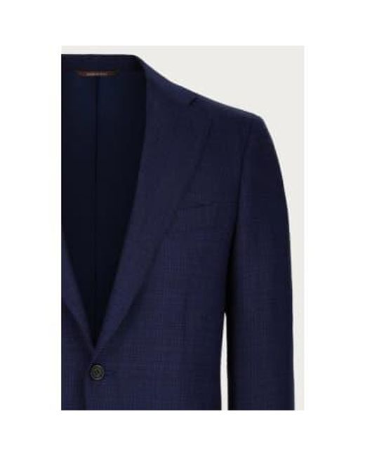 Canali Blue Dark Crossweave Detail Wool Kei 2 Button Jacket 13275-cf00863-315 48 for men