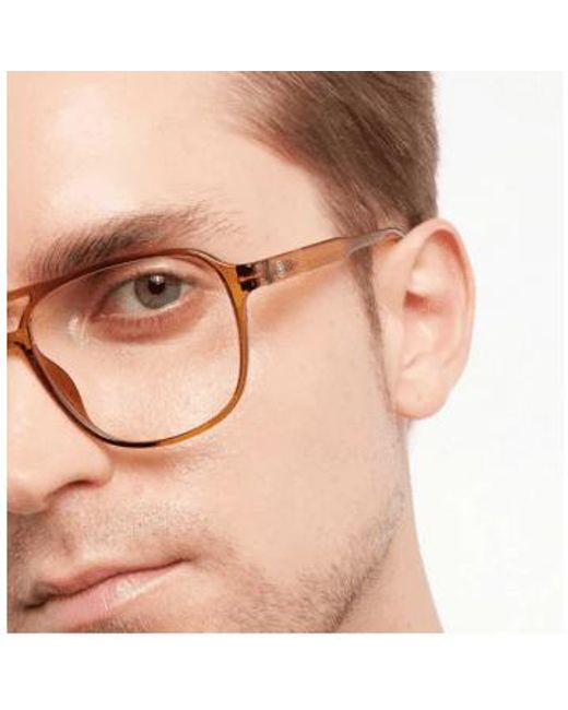 Barner Metallic Brad Glossy Ecru Blue Light Reading Glasses for men