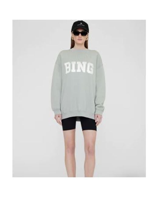 Anine Bing Tyler Sweatshirt Satin Bing di Square in Gray