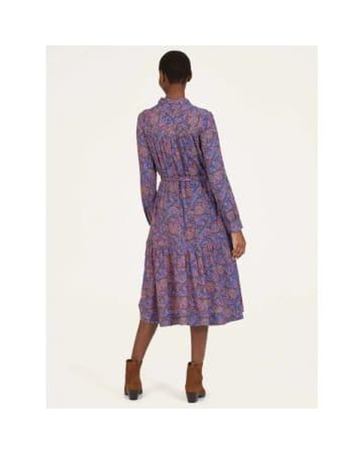 Thought Purple Periwinkle Fawn Printed Midi Shirt Dress 8