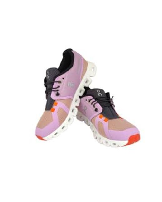 Zapatillas cloud 5 push fiji / rosa On Shoes de color Purple