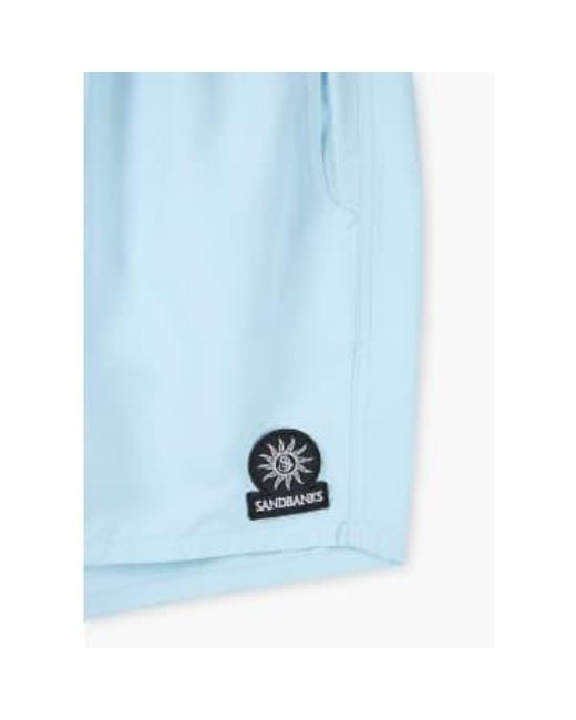 Sandbanks Blue S Badge Logo Swim Shorts for men