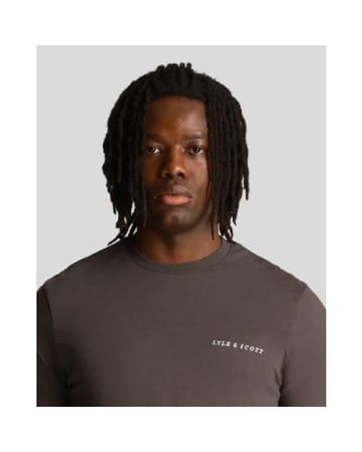Lyle & Scott Black Ts2007v Embroidered T Shirt for men
