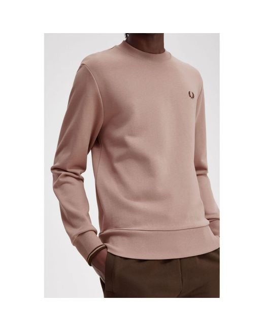 Fred Perry M7535 Crew Neck Sweat in Pink for Men | Lyst