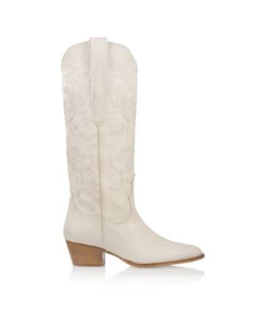 Dwrs Label White Tulsa Leather Western Boots Off