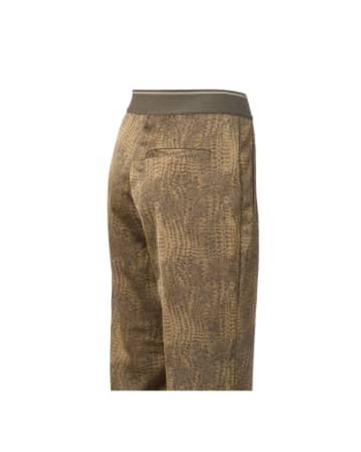 Yaya Natural Wide Leg Trousers With Snake Print