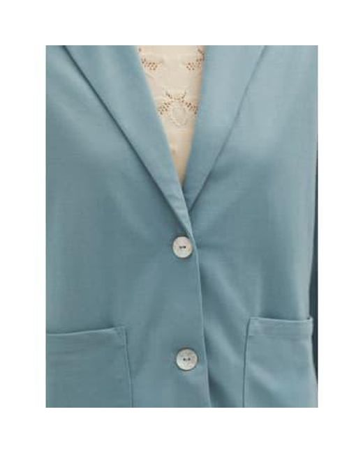Nice Things Blue Basic Linen Jacket Aquan Green Eu 36 / Uk 8