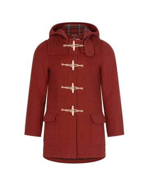 Burrows and Hare Water Repellent Duffle Coat Red Twill M for men