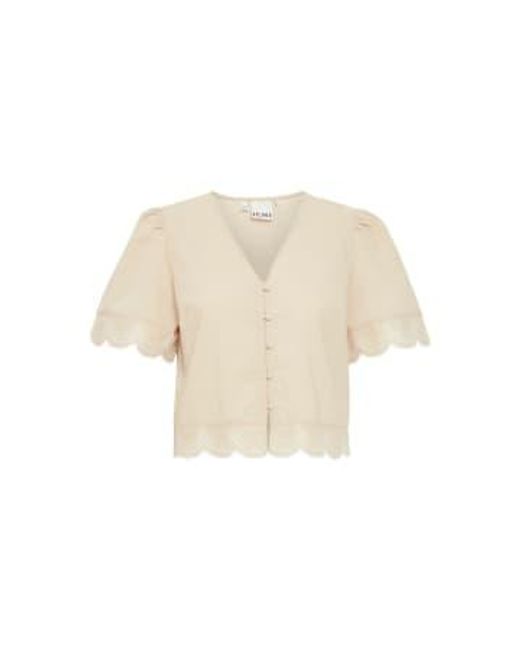 Ichi Natural Saidi Shirt-oxford Tan-20121045 36(uk8-10)