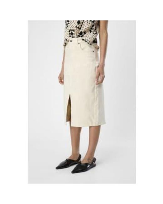 Object Natural Ellen Sandshell Twill Midi Skirt