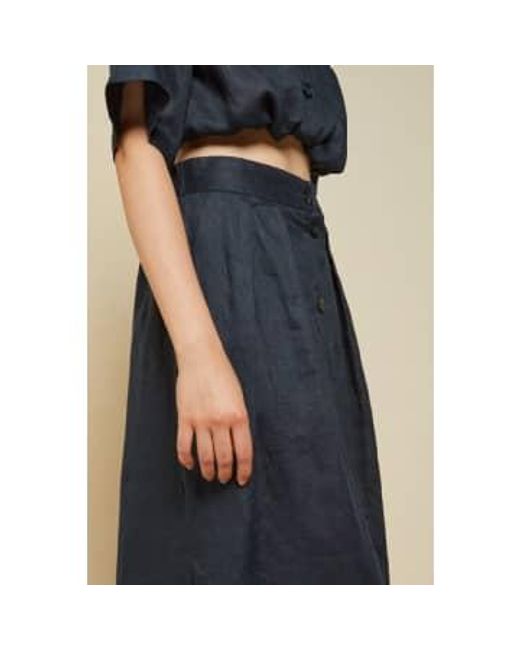 Ottod'Ame Blue Linen Long Skirt
