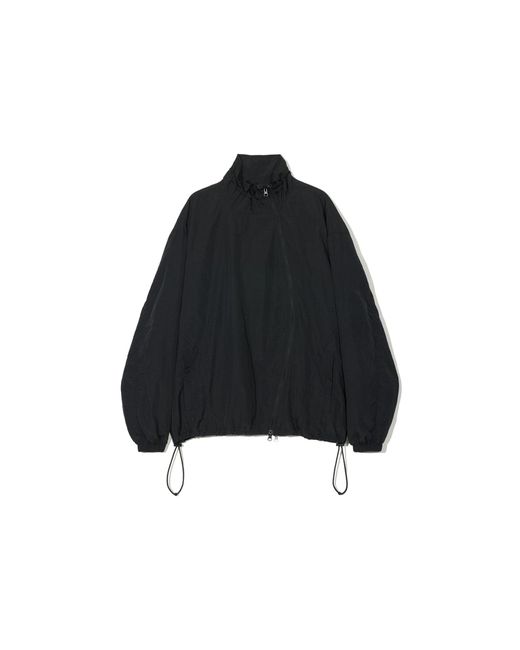 PARTIMENTO Black Curved Zipper Windbreaker Zip-up Jacket Medium for men