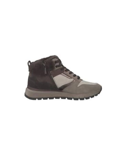 Chocolate Faux Fur Trimmed Trainer Boots di Tamaris in Brown