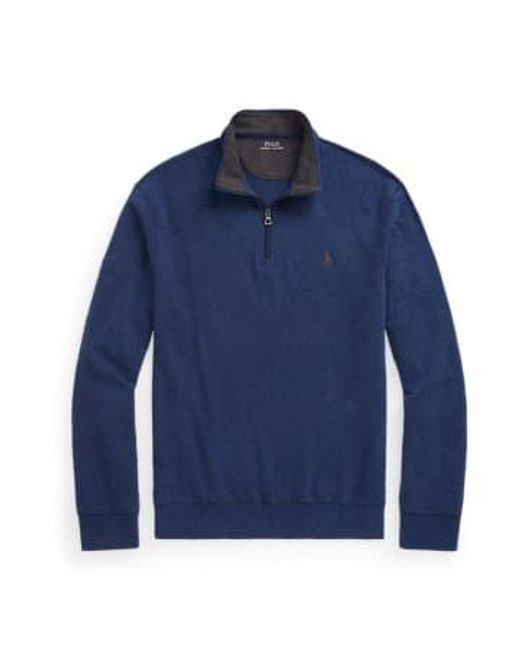 Menswear Luxury Jersey Quarter Zip di Ralph Lauren in Blue da Uomo