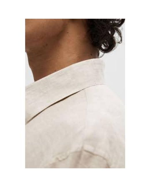 Pure Cashmere Reg Linen Shirt di SELECTED in Natural da Uomo