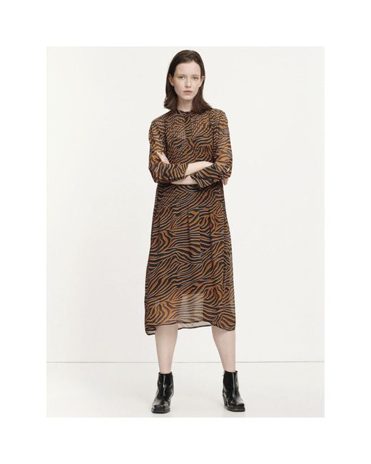 Samsøe \u0026 Samsøe Synthetik Argan MoScape Elm Shirt Kleid in Braun - Lyst