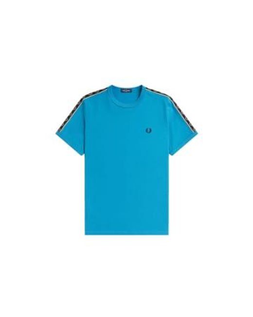 Fred Perry Blue Taped Ringer T-shirt Runaway Bay Ocean / Warm for men