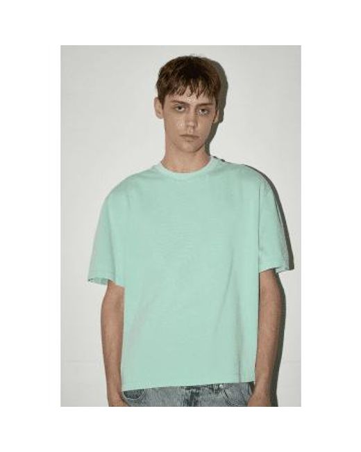 PARTIMENTO Green Vintage Washed Tee In for men