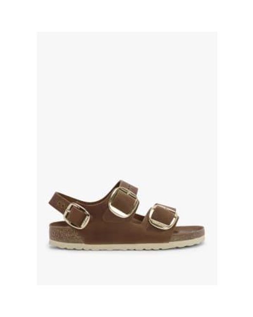 Birkenstock Brown Milano Big Buckle Natural Oiled Leather Sandals 36 for men