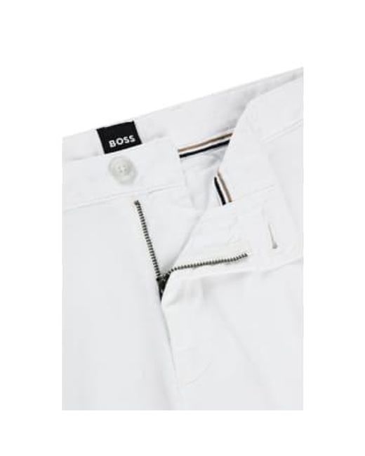 Slice Short Slim Fit Shorts In Stretch Cotton 50512524 100 di Boss in White da Uomo