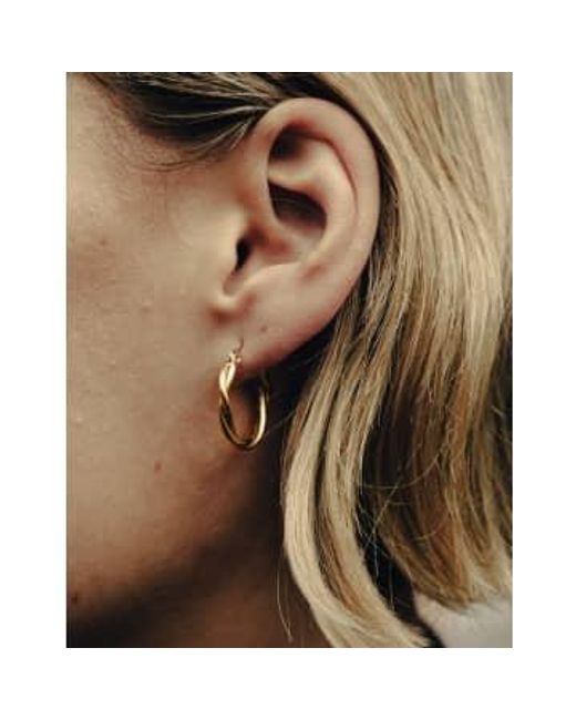Boucles d'oreilles en or verrouillage en or et en or, étanche Nordic Muse en coloris Brown