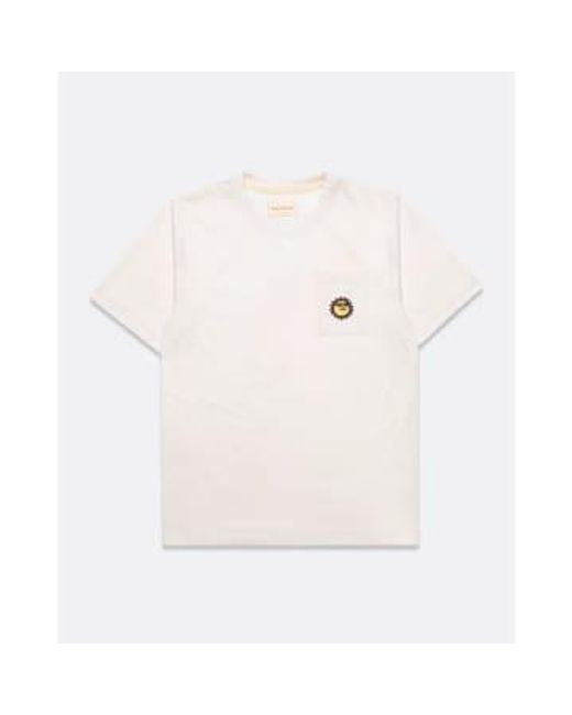 Far Afield White Afts281 Embroidered Pocket T Shirt Sunny for men
