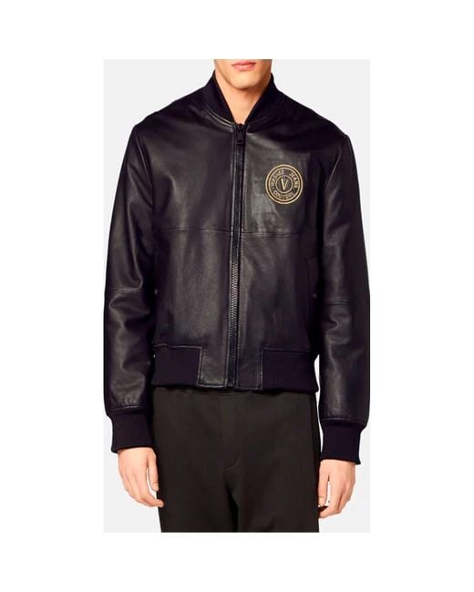 Versace Jeans Couture Leather Jacket – 48, Black for Men | Lyst