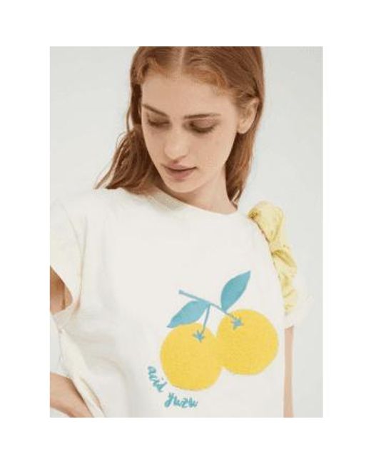 Compañía Fantástica White T-shirt With Lemons