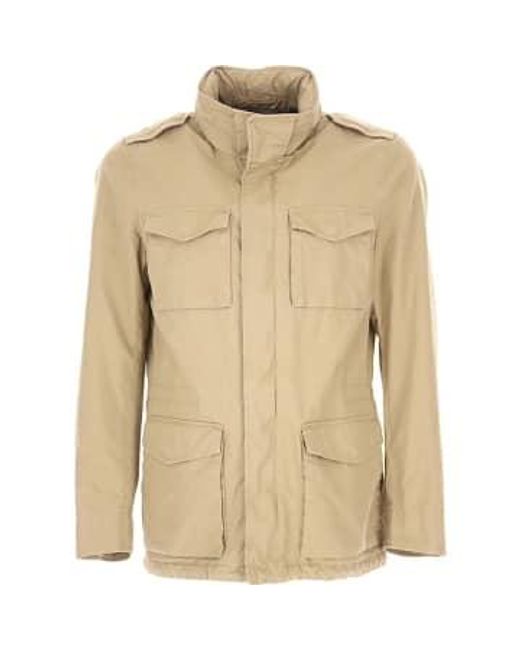 Herno Natural Washed Cotton Field Jacket Beige 52 for men