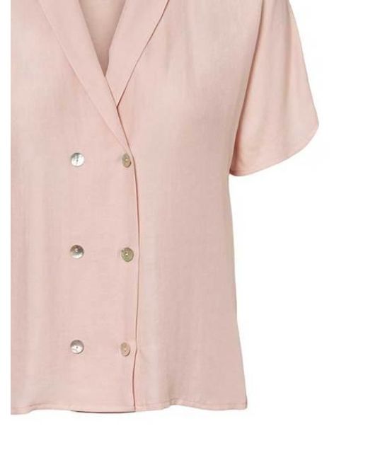 Vero Moda Denim Anya Short Sleeve Shirt Sepia Rose in Pink - Lyst
