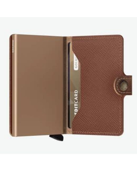 Mini billetera con protector tarjeta RFID Secrid de color Brown