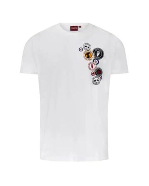 Merc London White Naunton Pin Badge T-shirt M for men