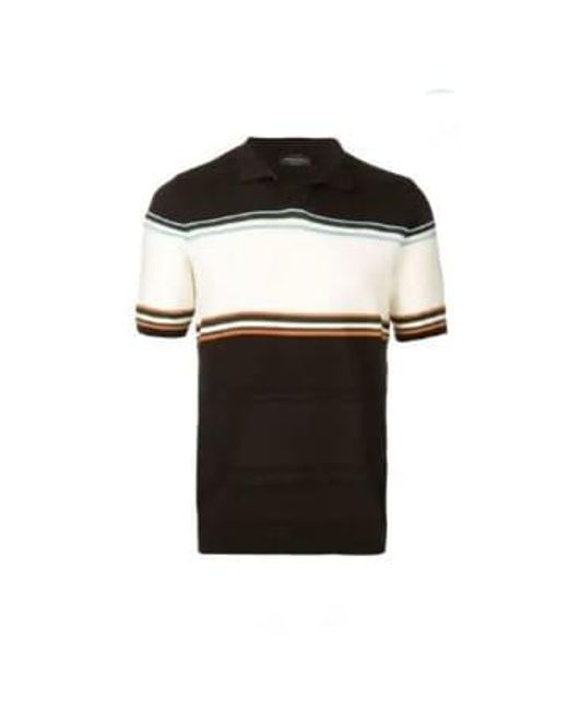 Roberto Collina Black Short Sleeve Polo Shirt 48 /brown for men
