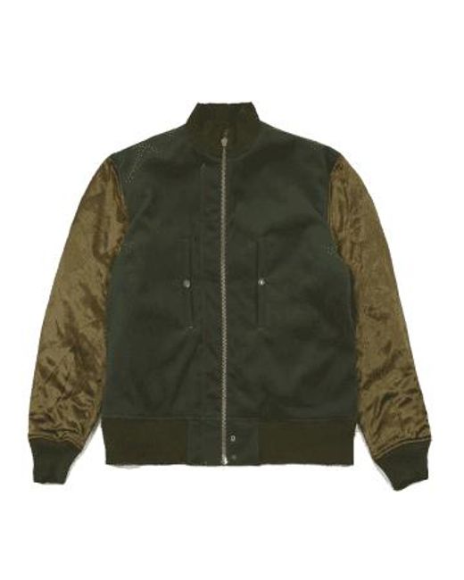 Engineered Garments Green Deck Jacket Olive Cotton Double Cloth S for men
