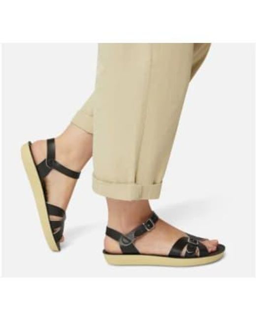 Salt Water Black Boardwalk Sandal