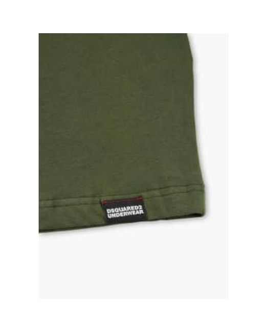 DSquared² Herren-logo-t-shirt in militärgrün/weiß in Green für Herren