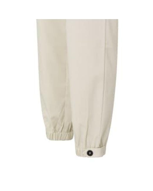 Yaya White Woven Trousers With Side Pockets