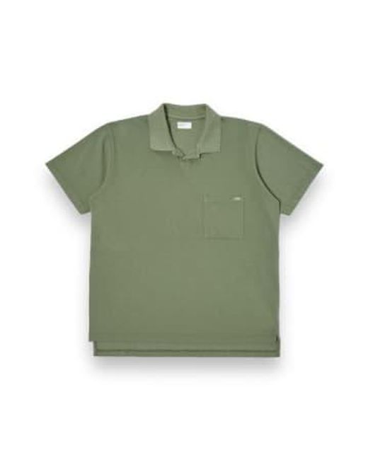 Universal Works Green Vacation Polo Piquet 30603 Birch S for men