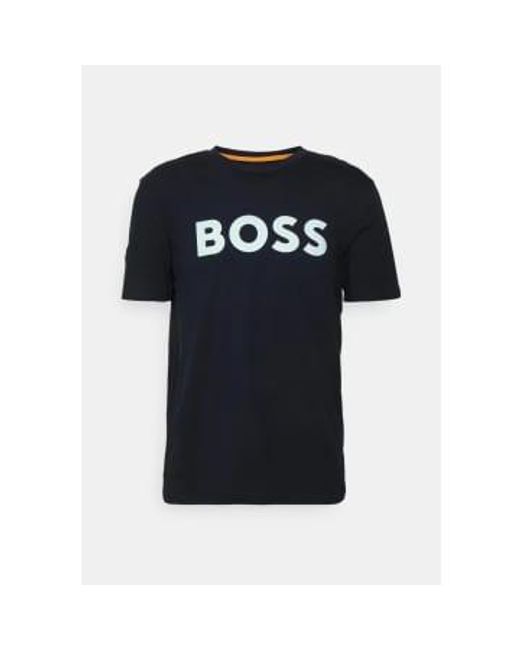 Boss T-shirt mit "thinking 1"-logo in dunklem marineblau in Black für Herren