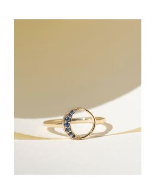 Zoe & Morgan Natural New Moon Sapphire Gold Ring Small
