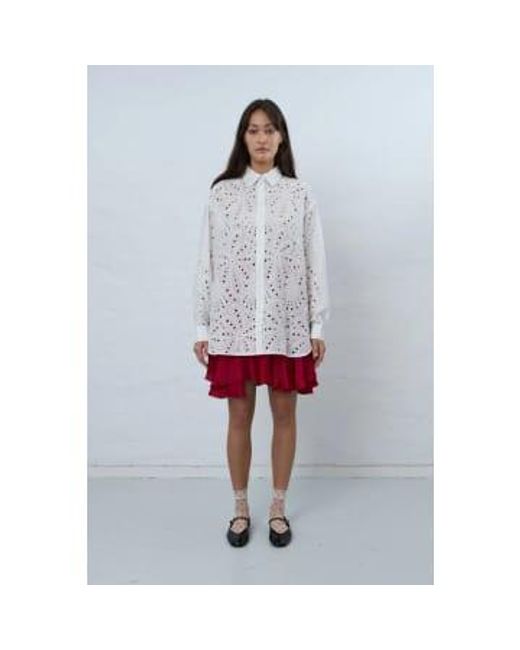 Embroidered Cotton Shirt In di Stella Nova in White