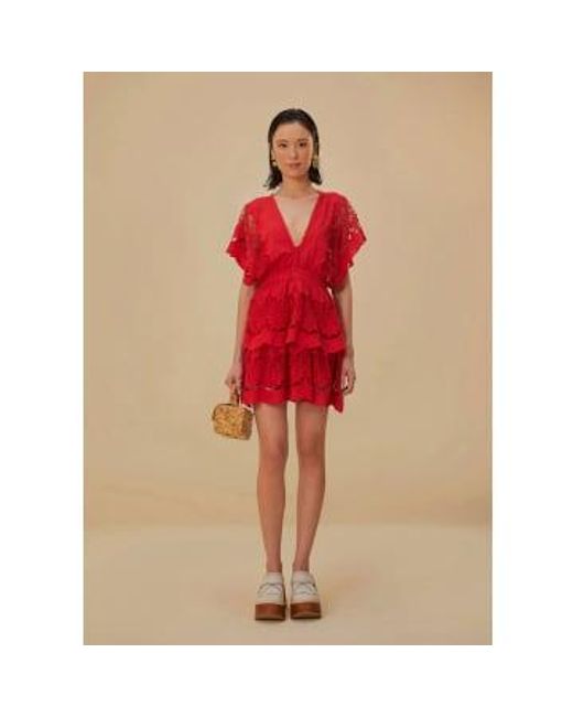 Farm Rio Red Richelieu Mini Dress Xs