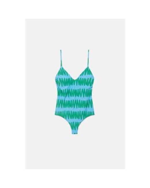 Compañía Fantástica Blue Striped Vibe Swimming Costume S